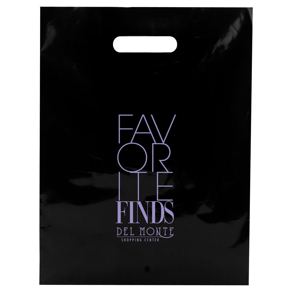 Die Cut Handle Gloss Black Plastic Bag