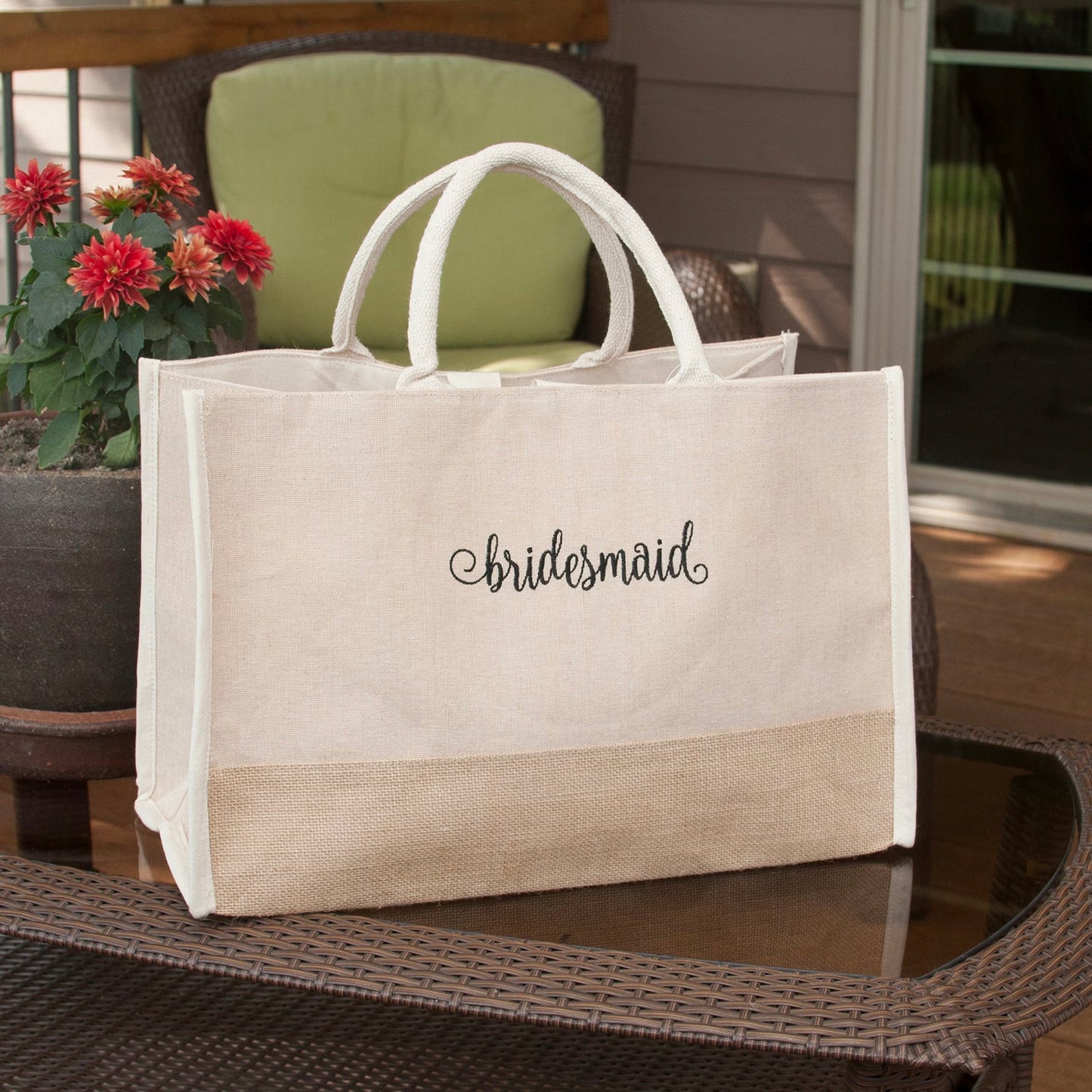 Bridesmade Natural Jute Tote Bag - Large