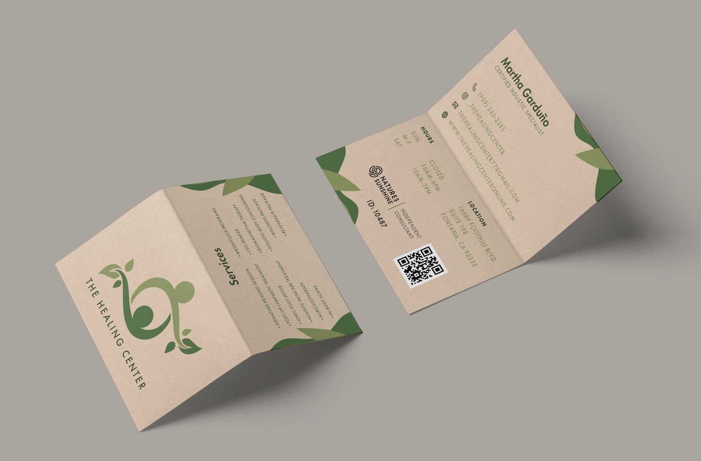 Fold Over Kraft Brown Business Cards - Golden State Print