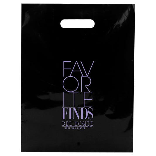 Die Cut Handle Gloss Black Plastic Bag