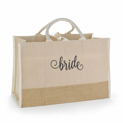 Bride Natural Jute Tote Bag - Large