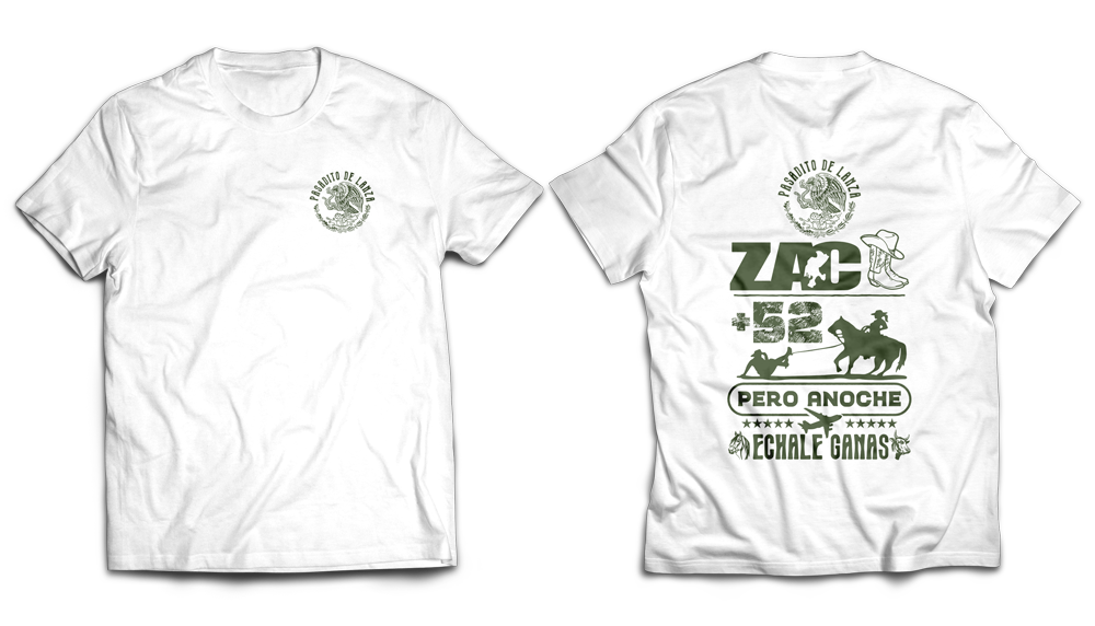 ZAC+52 Screen-printed on White T-Shirt - Golden State Print